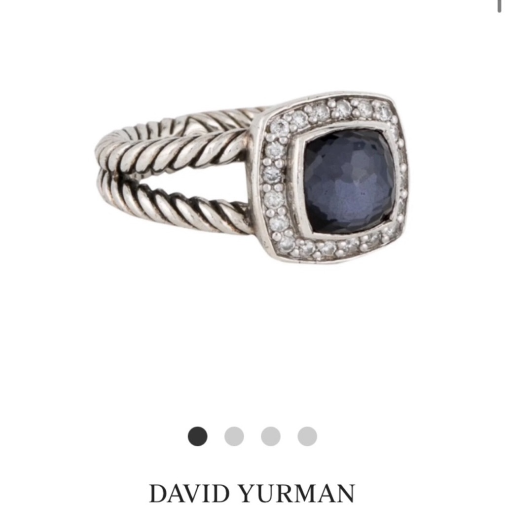 David Yurman Ring Diamond & Quartz Albion Cocktail Ring 6..75 Us